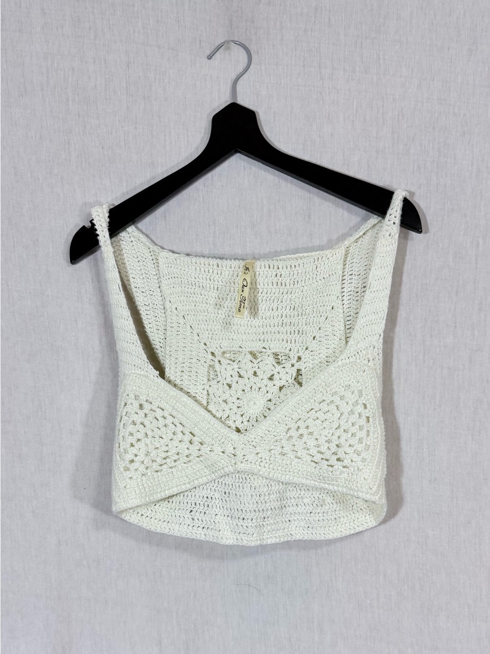 It’s our time Crochet Knit Cream hooded festival crop Top - Picture 1 of 6